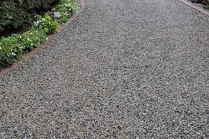 CORE Gravel grids retain the gravel and ends rutting and sinking on a gravel driveway. It is also weed free and allows for landscaping right up to the driveway's edge.