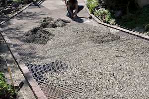 The CORE Gravel foundation panels easily clip together and can be shaped to any landscaping plan.